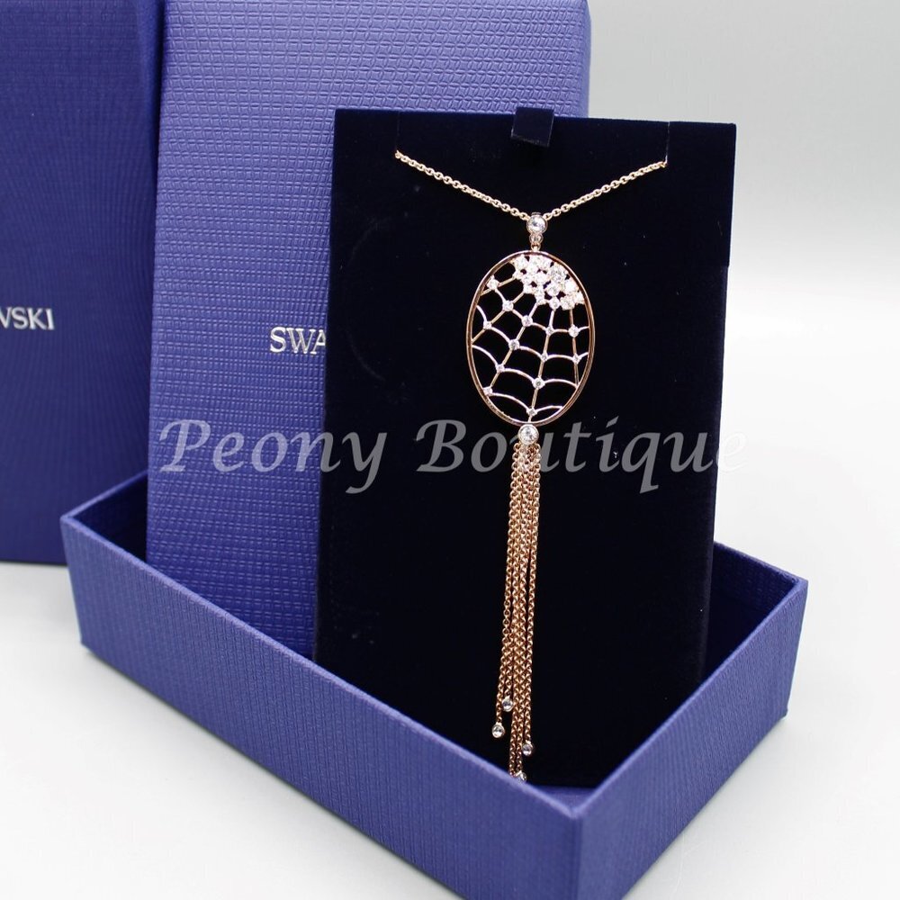 Swarovski 5499887 necklace jewelry spider web rose gold oval adjustable
